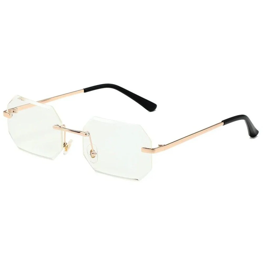 Eyeglasses Cutout‎ Clear Lens Glasses Gold Frame Women Fashion Accessory Gafas